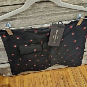 Zara Black Skirt with Red Berry Pattern